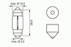 Фото Лампа 12V C10W SV8.5-8 двухцокольная BOSCH 1987302227 Bosch