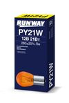 Фото Лампа  12V PY21W (BA15s) Желтая Упаковка 10шт (RUNWAY) (10) RWPY21W Runway