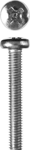 Фото ЗУБР DIN 7985, кл. пр. 4.8, M6 х 40 мм, цинк, 5 кг, винт с полусферической головкой (303150-06-040) Зубр 30315006040 Зубр