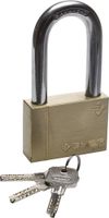 Фото ЗУБР 70 мм, удлиненная дужка, латунный корпус, навесной замок (37299-70-1) Зубр 37299701 Зубр