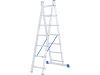 Фото ЛЕСТНИЦА, 2 Х 7 СТУПЕНЕЙ, АЛЮМИНИЕВАЯ, ДВУХСЕКЦИОННАЯ, РОССИЯ Сибртех 97907 Сибртех