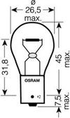 Фото Лампа указателя поворота оранжевая  (Osram / 7507) ориг.PY21W 7507 Osram