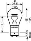 Фото Лампа 24 V 21/5 W стоп-сигнал, повторитель 2-конт (BAY15d) (Osram) 7537 Osram