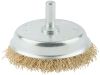 Фото Корщетка, тип "чашка", со штифтом, стальная латунированная волнистая проволока  65 мм MOS 38487M MOS