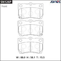 Колодки тормозные задние дисковые к-кт для Lexus IS 250/350 2005-2013 SN126P Advics