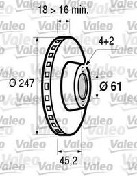 комплект дисков тормозных (2 диска в комплекте) 186577 Valeo