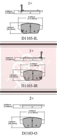 Колодки тормозные задние дисковые к-кт для Honda Ridgeline 2005-2014 mx1103 Friction Master
