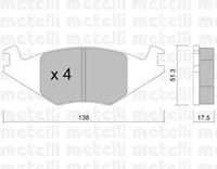 Комплект тормозных колодок, дисковый тормоз 22-0047-0 Metelli