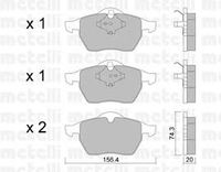 Комплект тормозных колодок, дисковый тормоз 22-0181-1 Metelli