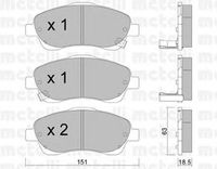 Комплект тормозных колодок, дисковый тормоз 22-0450-0 Metelli