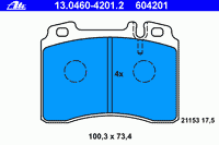 Комплект тормозных колодок, дисковый тормоз 13.0460-4201.2 Ate