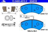 Комплект тормозн�ых колодок, дисковый тормоз 13.0460-4810.2 Ate
