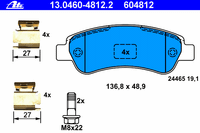 Комплект тормозных колодок, дисковый тормоз 13.0460-4812.2 Ate