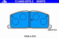 Комплект тормозных колодок, дисковый тормоз 13.0460-5976.2 Ate