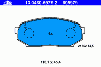 Комплект тормозных колодок, дисковый тормоз 13.0460-5979.2 Ate