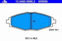 Тормозные дисковые колодки 13.0460-5996.2 Ate