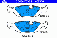 Колодки тормозные задние дисковые к-кт для BMW 7-серия E23 >1986 13.0460-7036.2 Ate