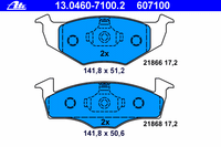Комплект тормозных колодок, дисковый тормоз 13.0460-7100.2 Ate