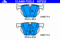 Колодки тормозные задние дисковые к-кт для BMW X6 F16/F86 2014> 13.0460-7232.2 Ate