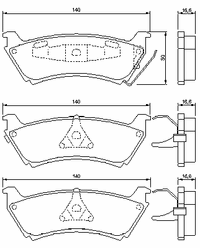 Колодки тормозные задние дисковые к-кт для Mercedes Benz W163 M-Klasse (ML) 1998-2004 0 986 424 648 Bosch