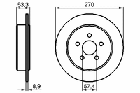 Тормозной диск задний Левый/Правый CHRYSLER CIRRUS, LE BARON, NEON, NEON II, PT CRUISER, STRATUS 0 986 478 514 Bosch