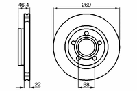 Тормозной дискAUDI A6 1999-05, A8 1996-02 R 0 986 478 574 Bosch