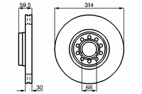 Тормозной диск передний Левый/Правый AUDI 100 C4, A6 C4, A8 D2 2.2-4.2 08.91-09.02 0 986 478 617 Bosch