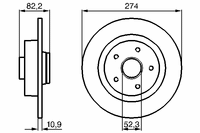 Тормозной диск задний Левый/Правый (без встроенного магнита. кольцо импульсного излучателя) RENAULT 0 986 478 744 Bosch