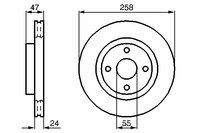 Тормозной диск передний Левый/Правый MAZDA 323 F VI, 323 S VI 1.6-2.0D 09.98-05.04 0 986 478 989 Bosch