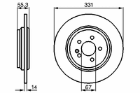 То�рмозной диск задний Левый/Правый MERCEDES M (W163) 2.7D-5.4 02.98-06.05 0 986 478 995 Bosch