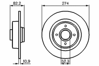 Тормозной диск задний Левый/Правый (без встроенного магнита. кольцо импульсного излучателя) RENAULT 0 986 479 108 Bosch