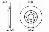 Диск тормозной передний вентилируемый для Ravon R4 2016> 0 986 479 190 Bosch