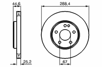 Тормозной диск передний Левый/Правый MERCEDES A (W169), B SPORTS TOURER (W245) 2.0-Electric 09.04-06 0 986 479 234 Bosch