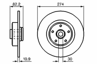 Тормозной диск задний Левый/Правый (с кольцом ABS) RENAULT GRAND SCENIC II, LAGUNA II, LATITUDE 1.6- 0 986 479 273 Bosch