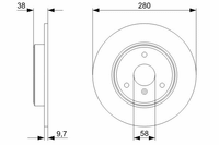 Диск тормозной передний не вентилируемый для Smart Fortwo/City (W451) 2006-2014 0 986 479 305 Bosch