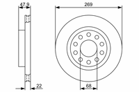 Тормозной дискAudi A6/Allroad 1.8-4.2/2.5TDi 98-05 0 986 479 366 Bosch