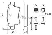 Колодки тормозные задние дисковые к-кт для Citroen C4 Grand Picasso 2006-2014 0 986 494 199 Bosch