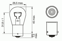 Лампа поворотника PY21W 21 W Pure Light - Standard 1 987 302 213 Bosch