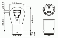 Лампа накаливания P21/4W  12V 1 987 302 215 Bosch