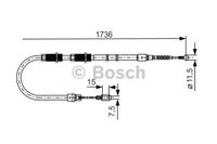 Трос, стояночная тормозная система 1 987 477 257 Bosch