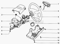 Крышка подушки безопасности (в рулевое колесо) для VAZ Lada Kalina 2004-2013 11183-3402050 Автоваз