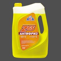 "Жидкость охлаждающая ""Антифриз"" AGA Z-65 желтый (-65) 5 л G12" aga043z Aga