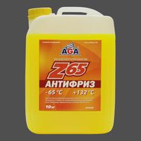 "Жидкость охлаждающая ""Антифриз"" AGA Z-65 желтый (-65) 10 л G12" AGA044Z Aga