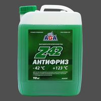 "Жидкость охлаждающая ""Антифриз"" AGA Z-42 зеленый (-42) 10 л G48" AGA050Z Aga
