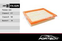 Фильтр воздушный FORD: Fiesta V (02~), Fusion fa029 Fortech
