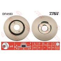 Тормозной диск передний DF4183 Trw/Lucas