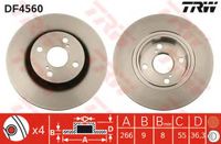 Тормозной диск задний Левый/Правый AUDI 100 C3, 80 B4 DF4560 Trw/Lucas