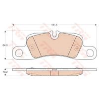 Колодки тормозные задние дисковые к-кт для Porsche Cayenne 2010-2017 GDB1962 Trw/Lucas