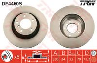 Тормозной диск передний Левый/Правый BMW 1 (E81), 1 (E82), 1 (E87), 1 (E88), 3 (E90), 3 (E91), 3 (E9 DF4460S Trw/Lucas