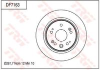 Тормозной диск задний Левый/Правый HONDA FR-V, STREAM 1.7-2.2D 05.01- DF7163 Trw/Lucas